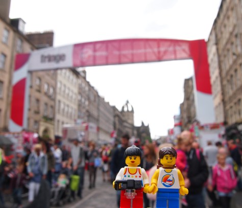 Enjoying the atmosphere of the Fringe Festival!